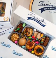 termini brothers assorted cookie tin with candy and jordan almonds